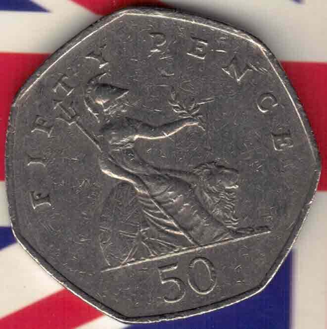 英国1997年50便士 欧洲硬币 实物如图
