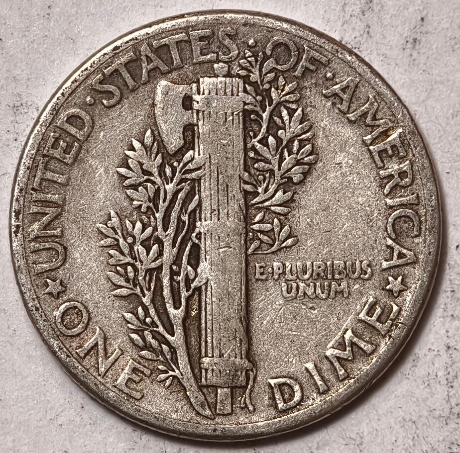 紫瑗钱币——第464期 美国 1944年 墨丘比利 小飞侠 10美分 2.5克 0.9银