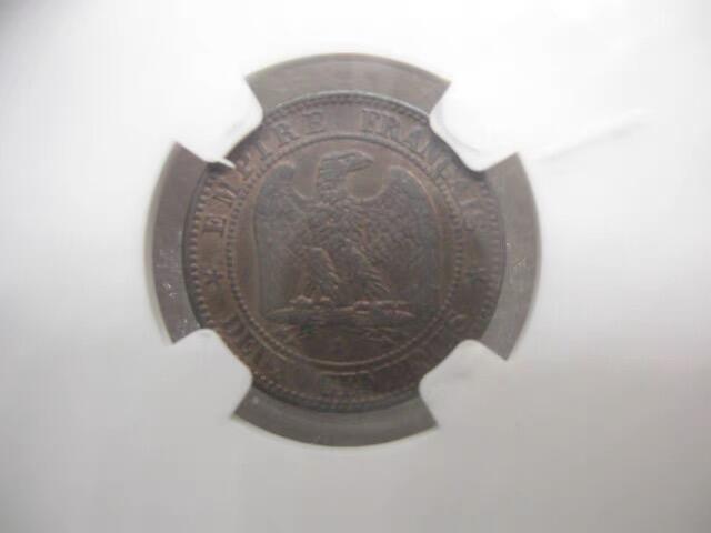 NGC-AU58BN法国1857年拿三2分