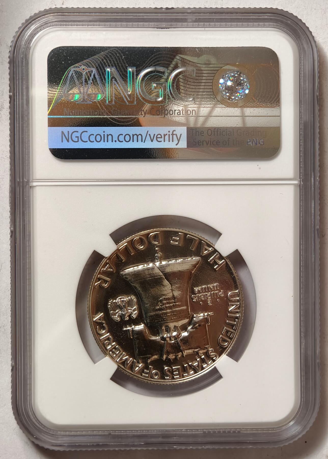 紫瑗钱币——第464期 美国 1959年 富兰克林 50美分 半美元 12.5克 0.9银 NGC PF67