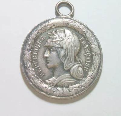 法国1885年远征清朝中法战争 高浮雕精制银章 30MM 15克 - 法国1885年远征清朝中法战争 高浮雕精制银章 30MM 15克