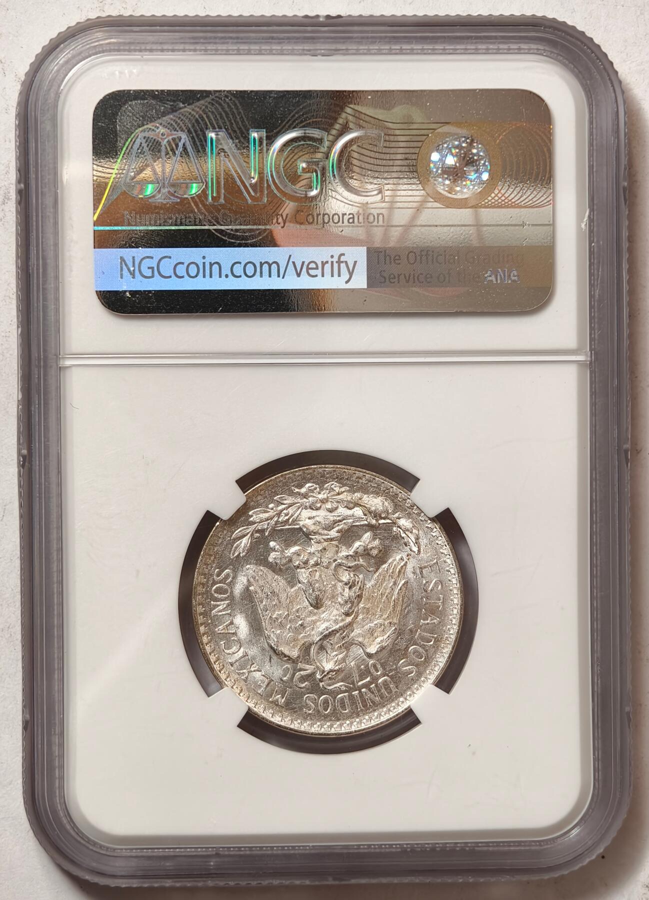 紫瑗钱币——第464期 墨西哥 1944年 M版 鹰洋 50分 银币 NGC MS64