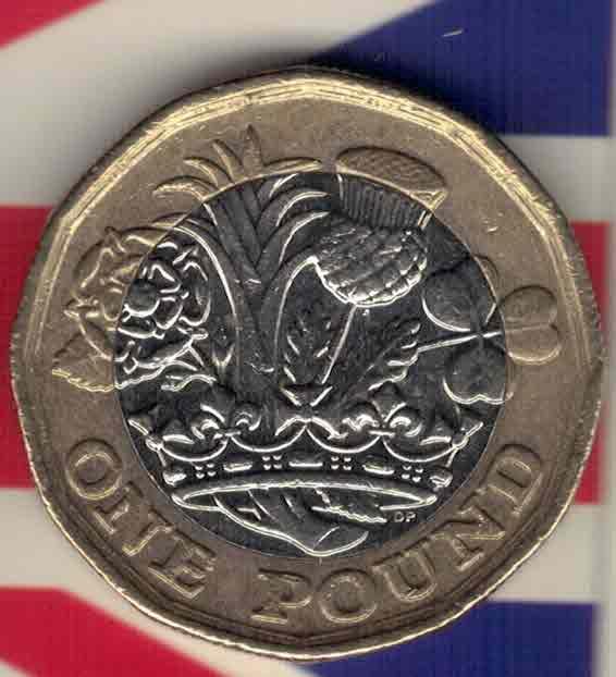 英国2017年1镑 纪念币 双金属 实物图