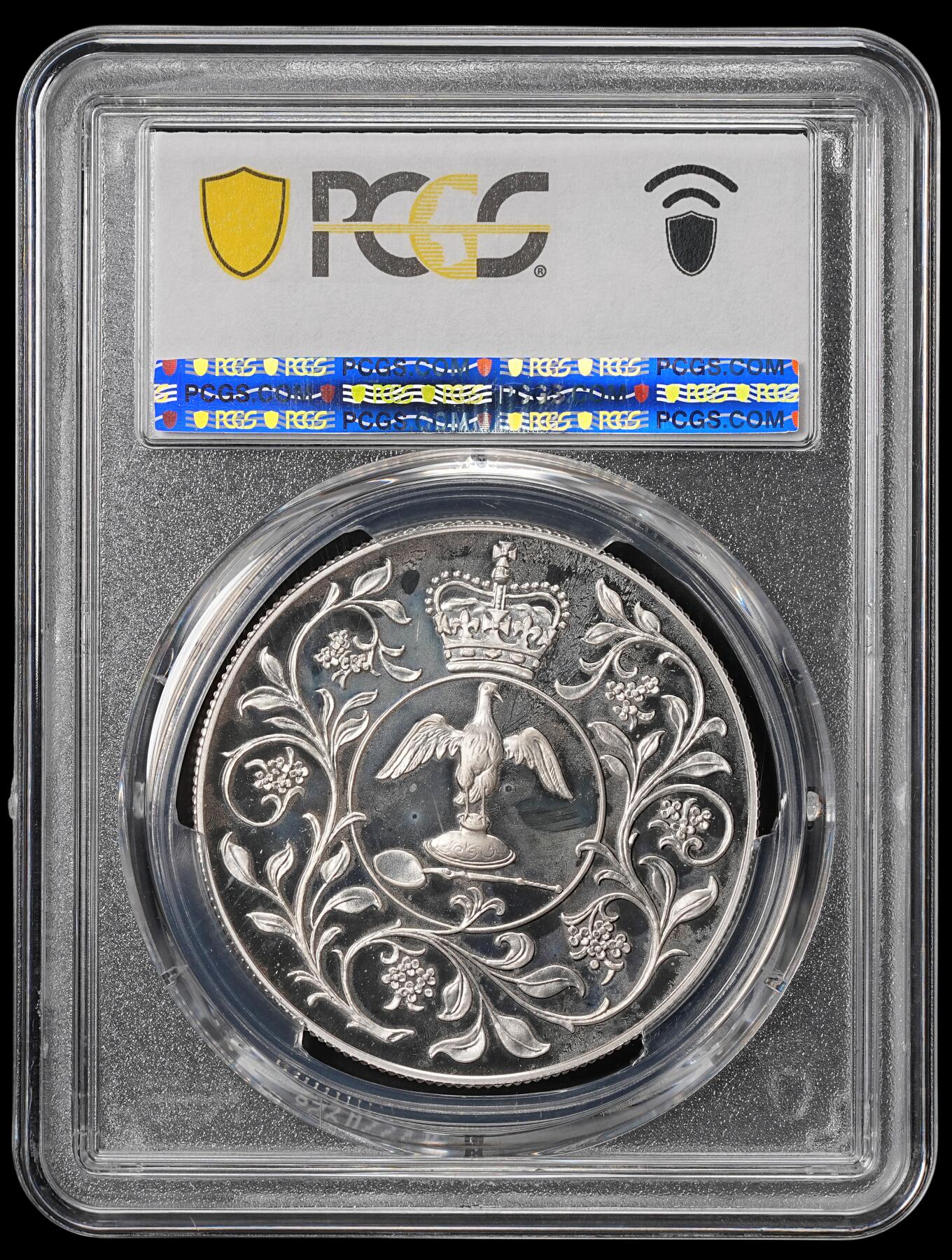 修遠堂世界钱币第四十六期 全场包邮 PCGS PR68DCAM 1977年英国女王登基25周年纪念25便士精制大银币 雾状氧化未养护 有原盒