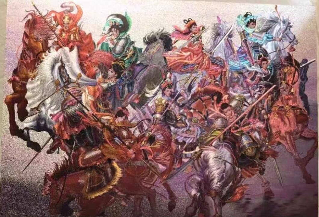 “交个朋友”卡牌福利第五场 百里卡牌 杨家将特卡 A4大小 一套两张 七郎八虎+杨门女将，粗闪工艺