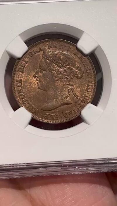 NGC-MS64RB 1898东非保护地维多利亚1派沙铜币 唯一冠军