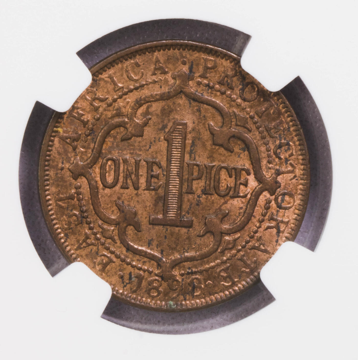 NGC-MS64RB 1898东非保护地维多利亚1派沙铜币 唯一冠军