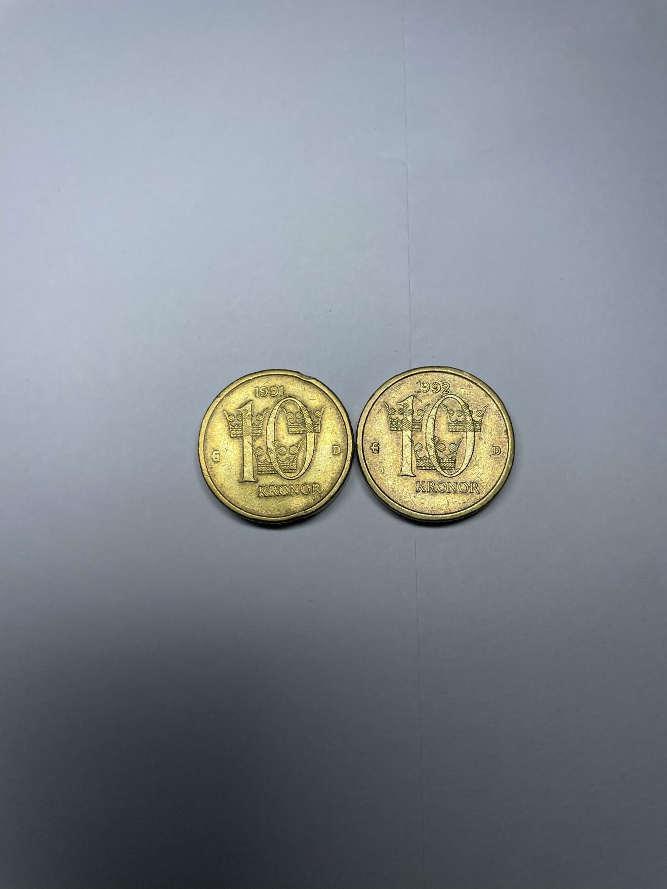 每日一拍，2024年集古藏今外币拍卖第十七期-第5场—（总第165拍），可以寄存60天，满160元包邮。 瑞典10克朗2枚