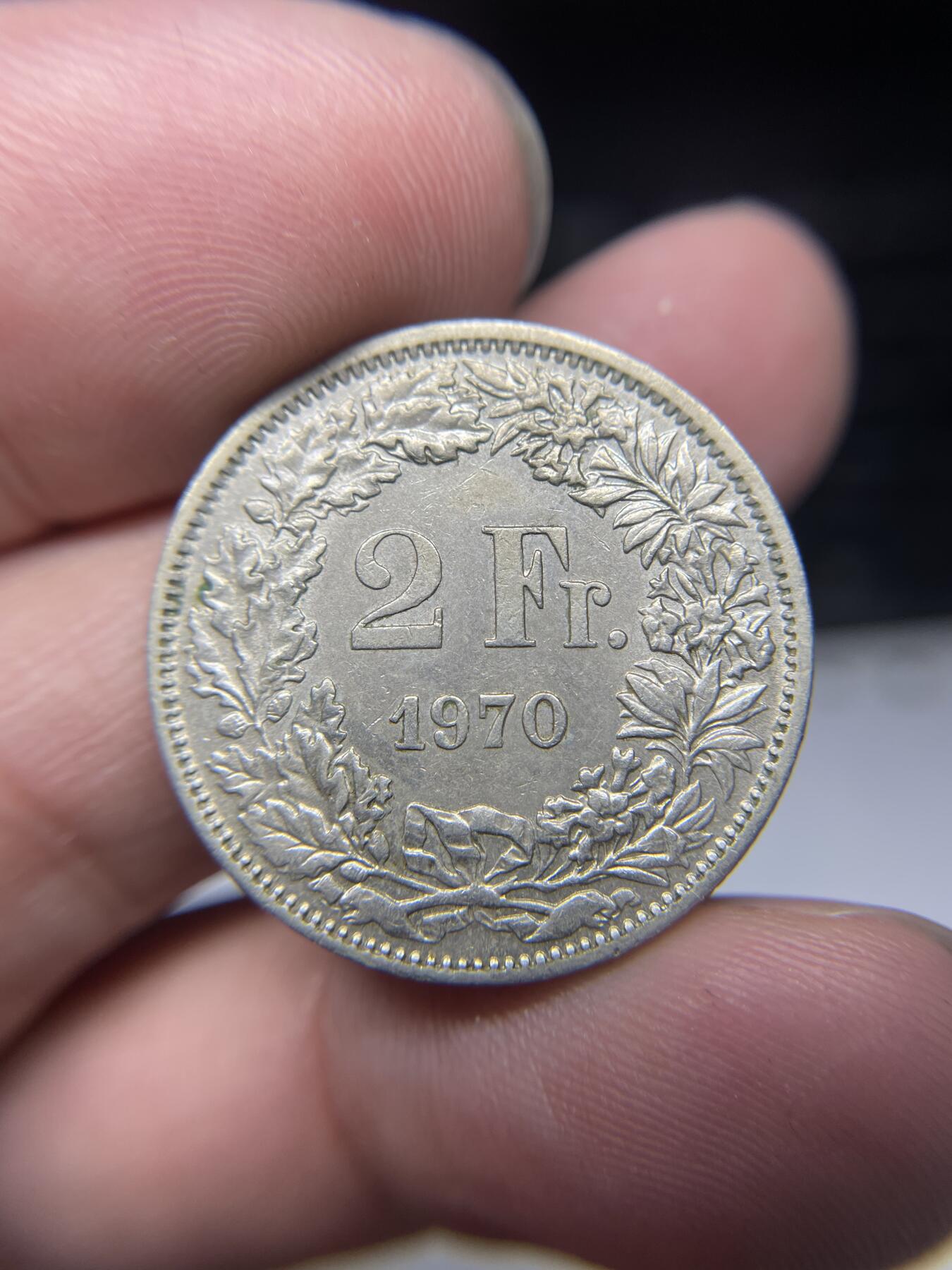 每日一拍，2024年集古藏今外币拍卖第十七期-第5场—（总第165拍），可以寄存60天，满160元包邮。 1970年瑞士2法郎