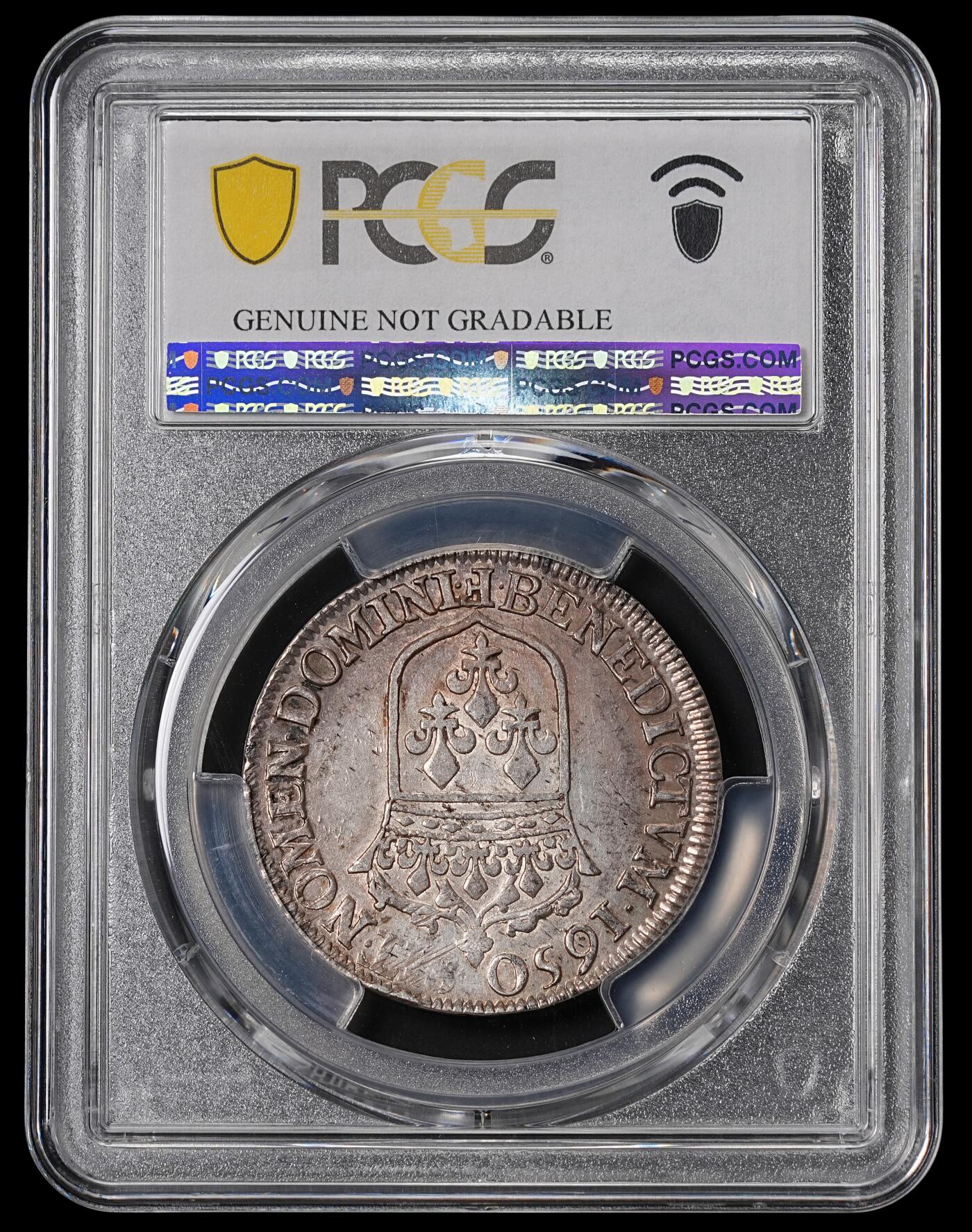 修遠堂世界钱币第四十六期 全场包邮 PCGS AUD 1650年法国1/2埃居银币 路易十四少年头像 F厂铭