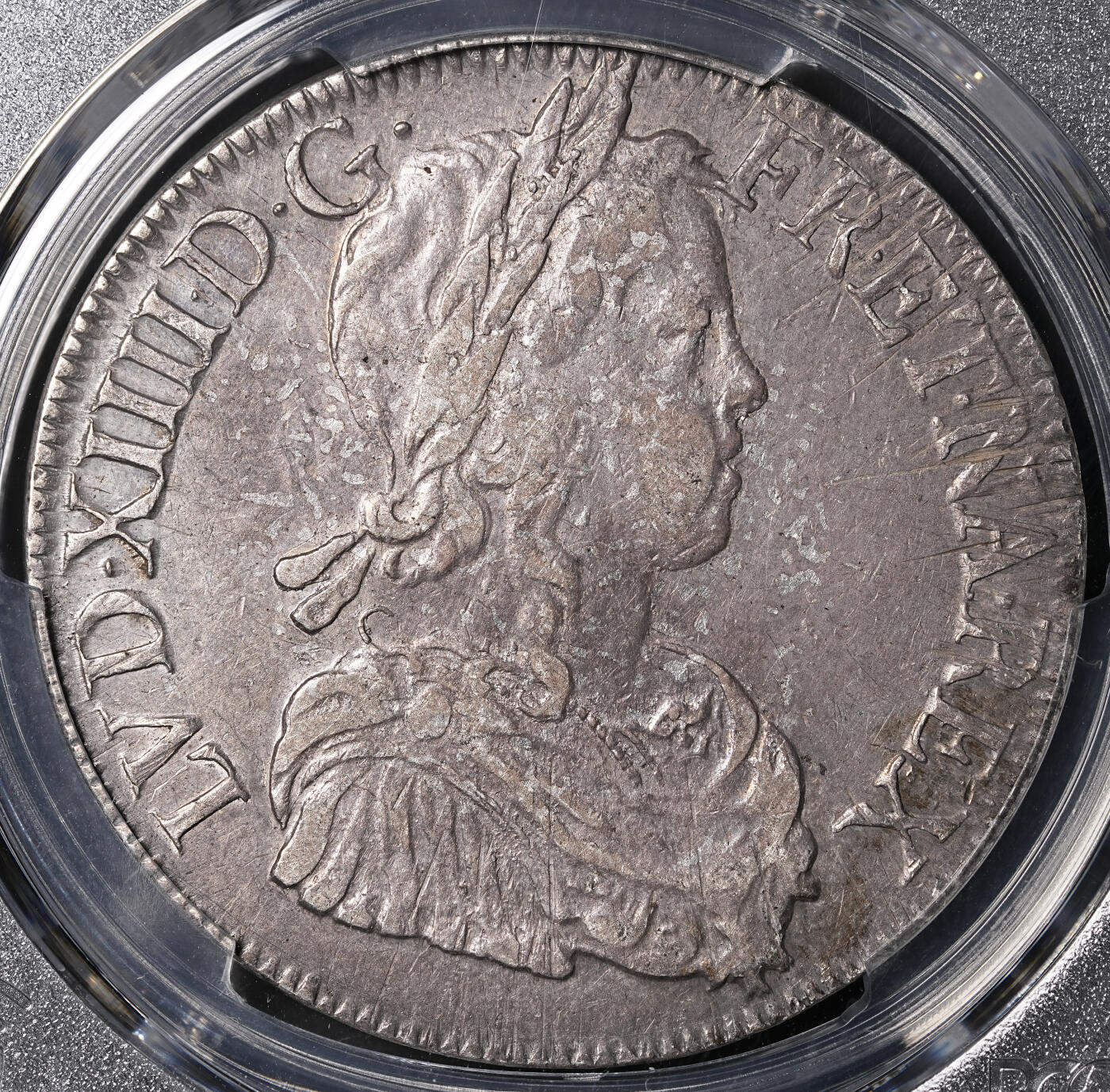 修遠堂世界钱币第四十六期 全场包邮 PCGS AUD 1650年法国1埃居大银币 路易十四少年头像 K厂铭 非常稀少的年份和厂铭