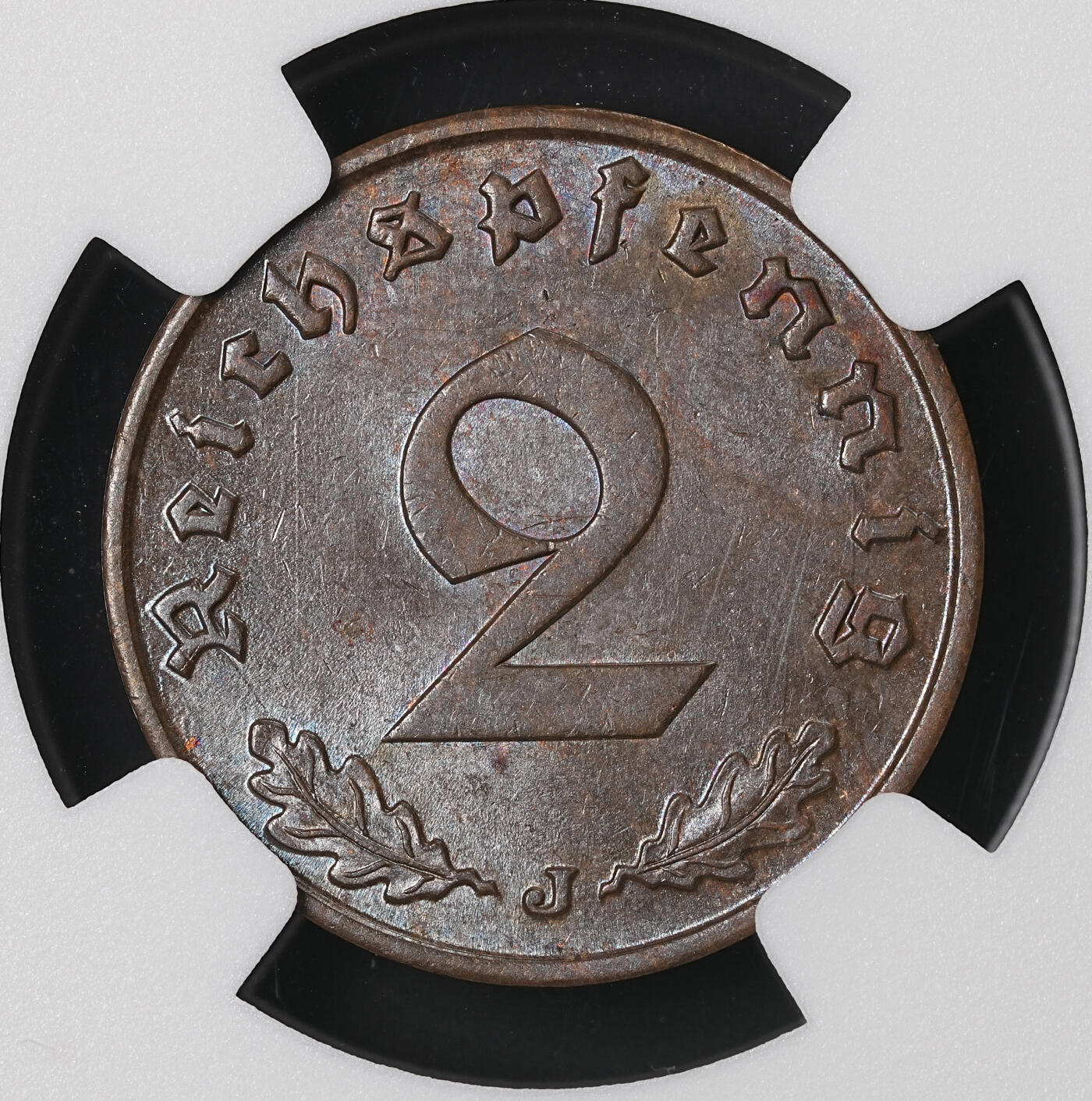 修遠堂世界钱币第四十六期 全场包邮 NGC MS62BN 1939年德三2芬尼铜币