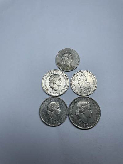 每日一拍，2024年集古藏今外币拍卖第十七期-第5场—（总第165拍），可以寄存60天，满160元包邮。 - 瑞士5枚