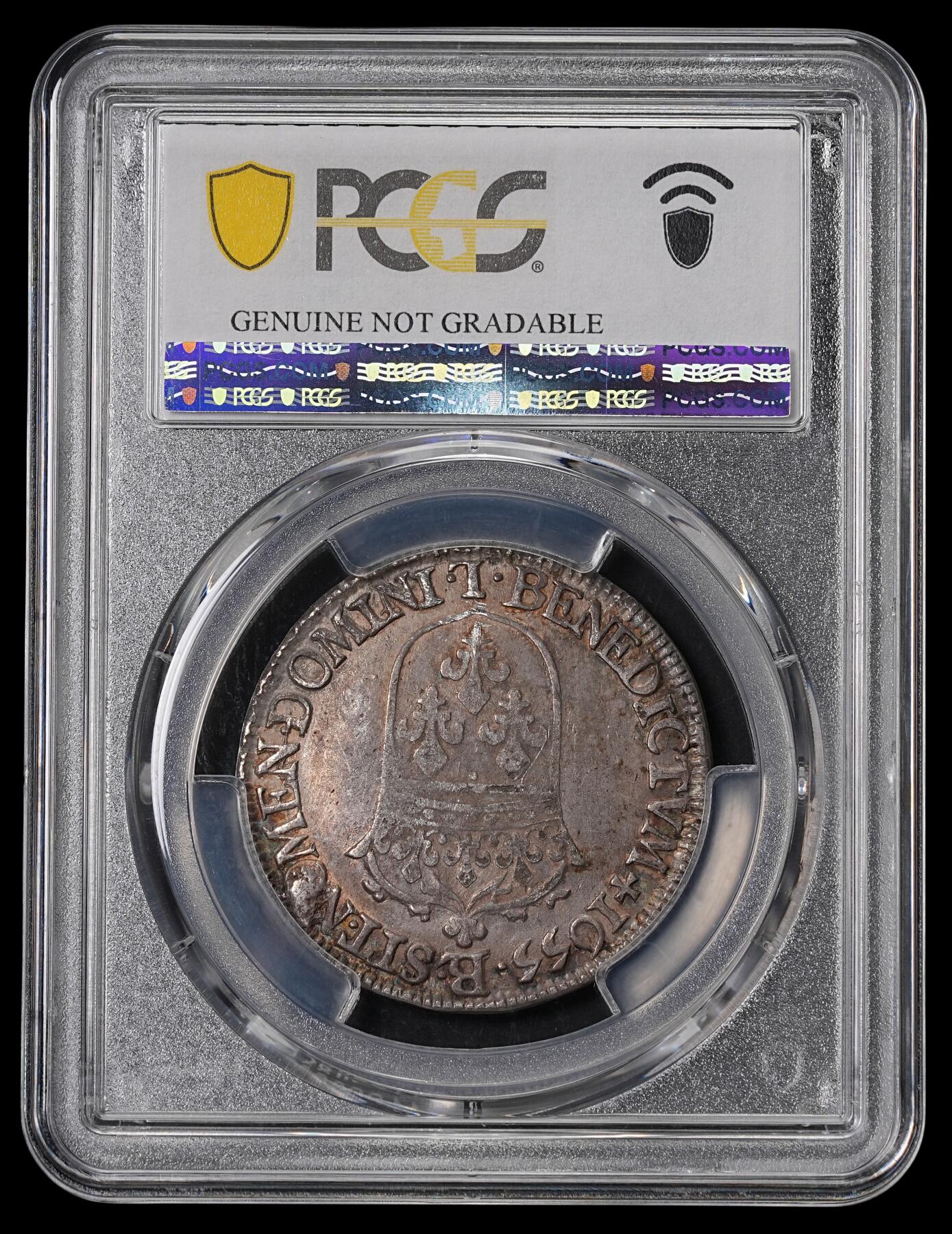 修遠堂世界钱币第四十六期 全场包邮 PCGS XFD 1655年法国1/2埃居银币 路易十四少年头像 L厂铭