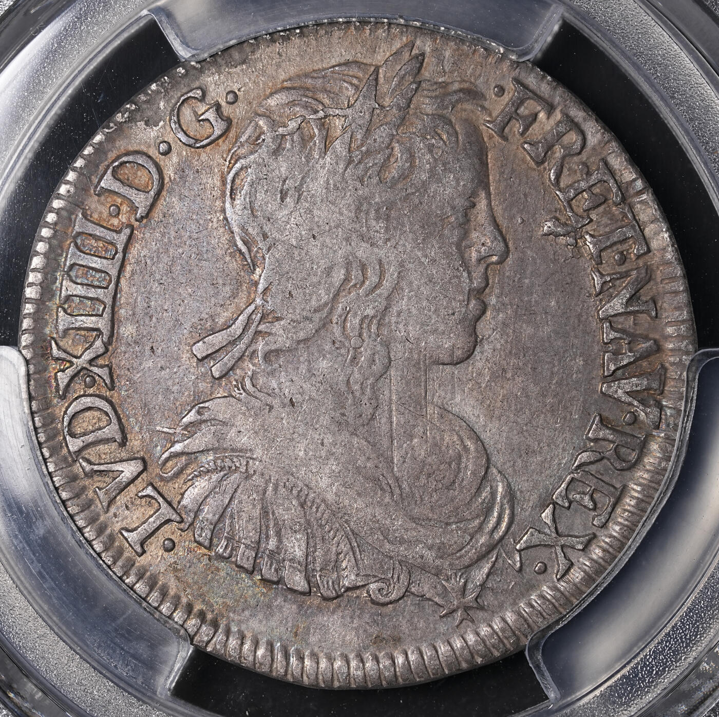 修遠堂世界钱币第四十六期 全场包邮 PCGS XFD 1655年法国1/2埃居银币 路易十四少年头像 L厂铭
