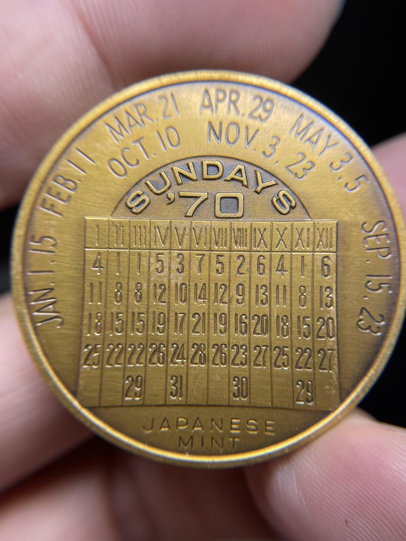 每日一拍，2024年集古藏今外币拍卖第十七期-第4场—（总第164拍），可以寄存60天，满160元包邮。 1970年十二生肖纪念章40mm
