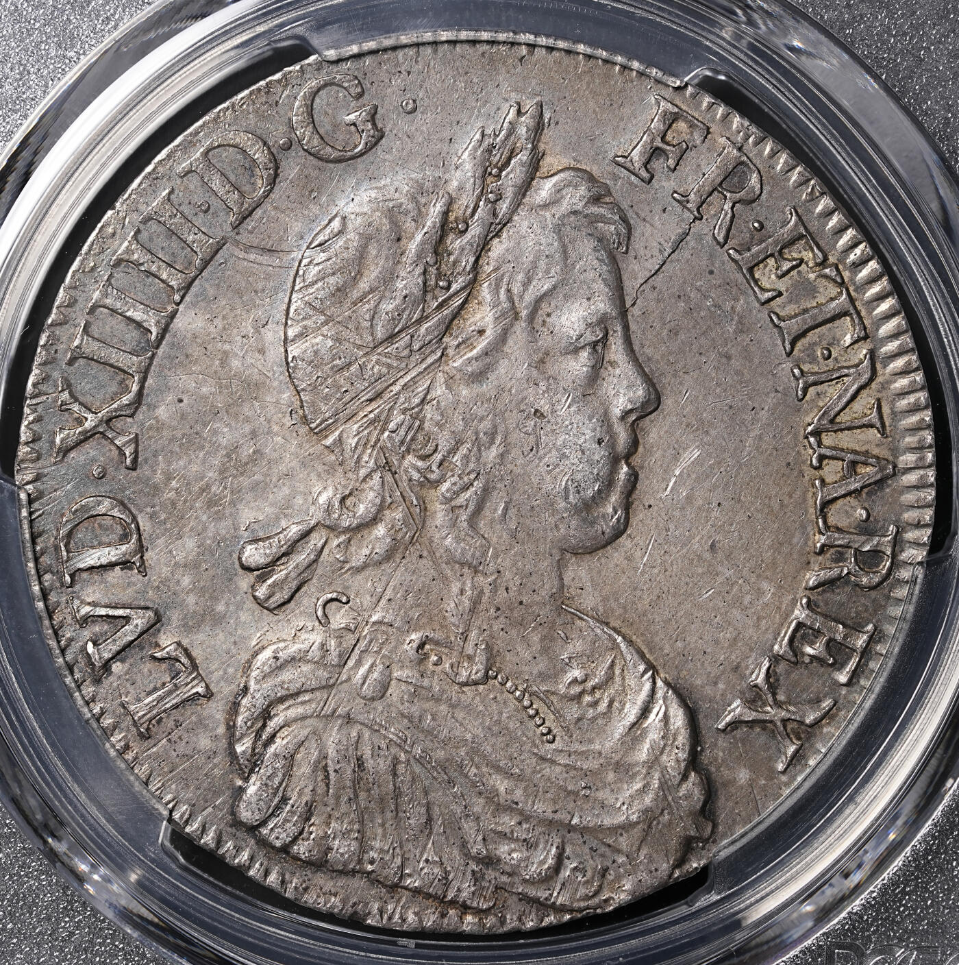 修遠堂世界钱币第四十六期 全场包邮 PCGS AUD 1651年法国1埃居大银币 路易十四少年头像 K厂铭