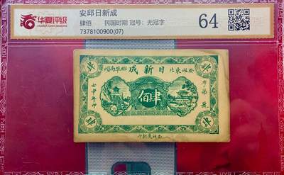北极狼藏苑社团购专场(111） - 1608①√-民国币;安邱東北鄉埠南頭日新成壬申年;肆佰文券; ;华夏评级64
