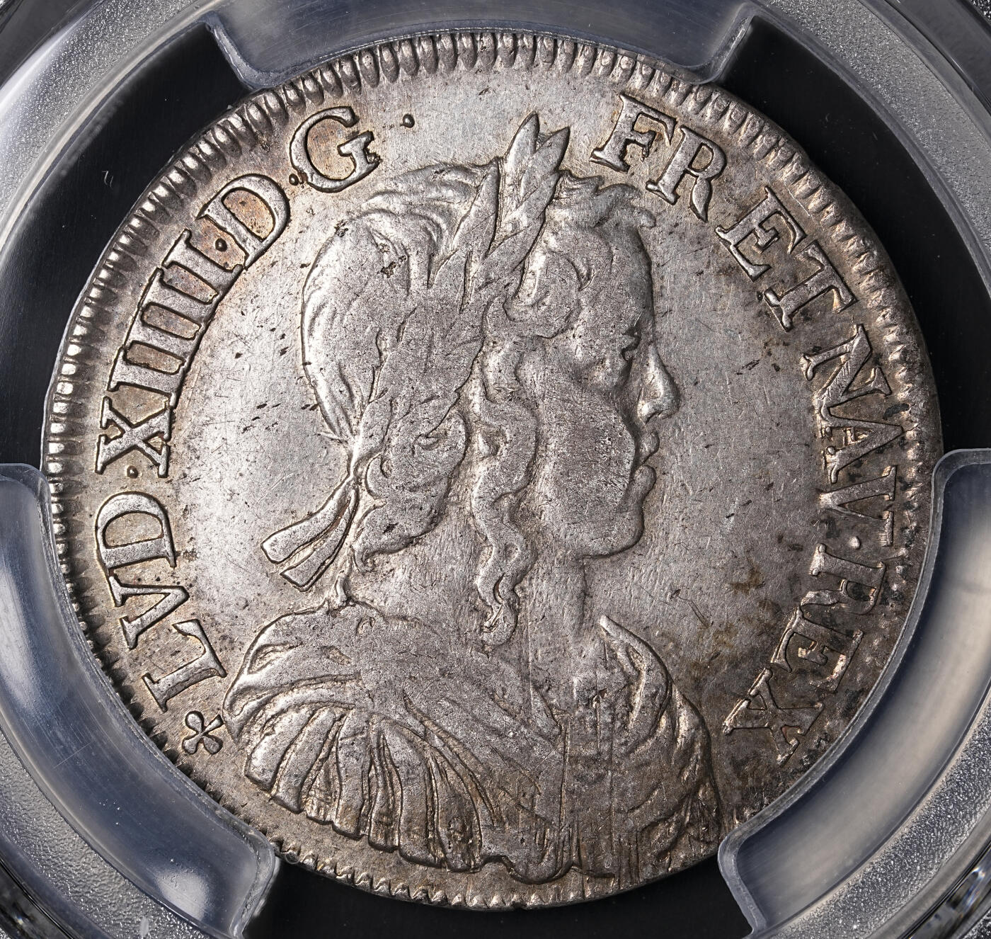 修遠堂世界钱币第四十六期 全场包邮 PCGS AUD 1650年法国1/2埃居银币 路易十四少年头像 F厂铭