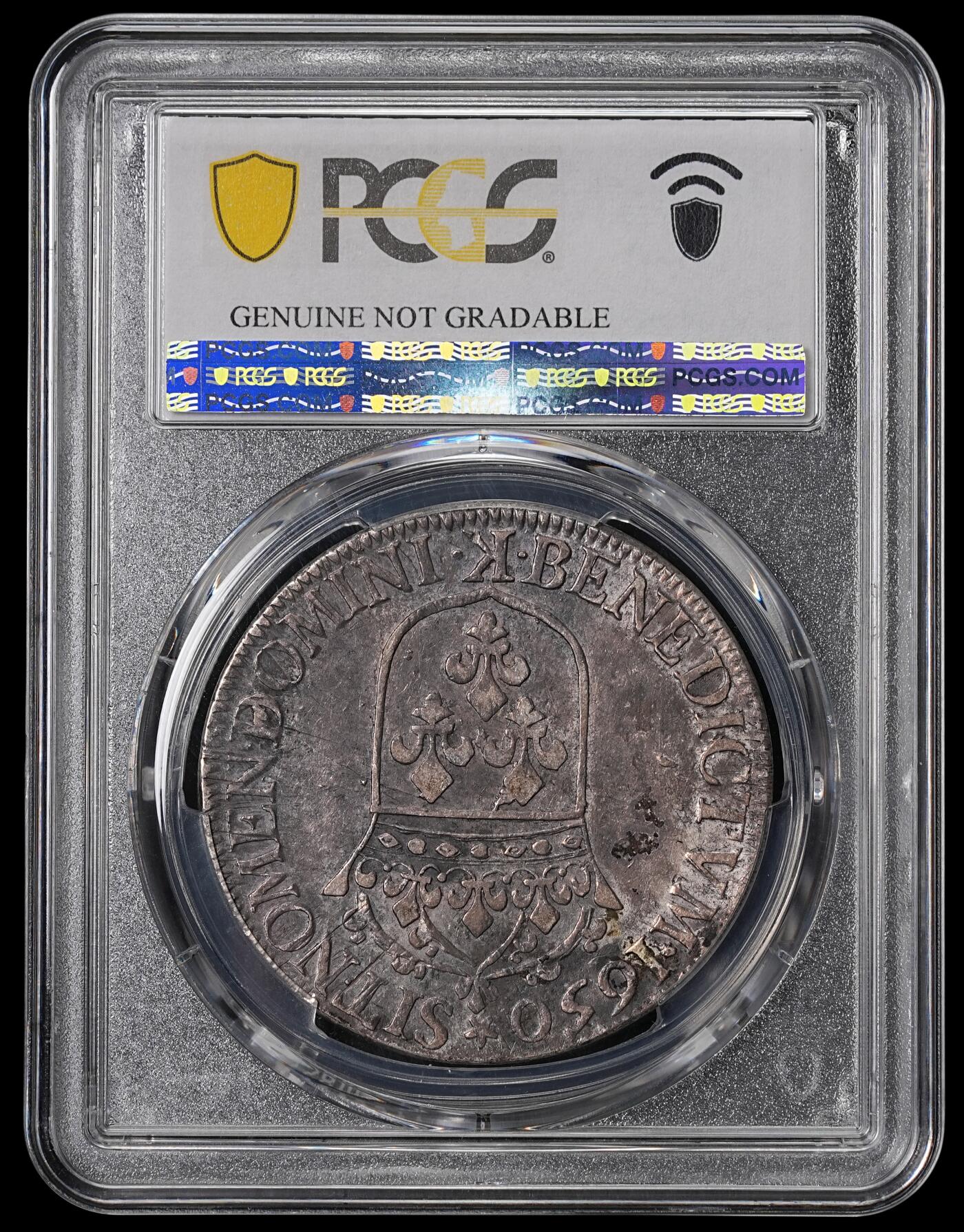 修遠堂世界钱币第四十六期 全场包邮 PCGS AUD 1650年法国1埃居大银币 路易十四少年头像 K厂铭 非常稀少的年份和厂铭