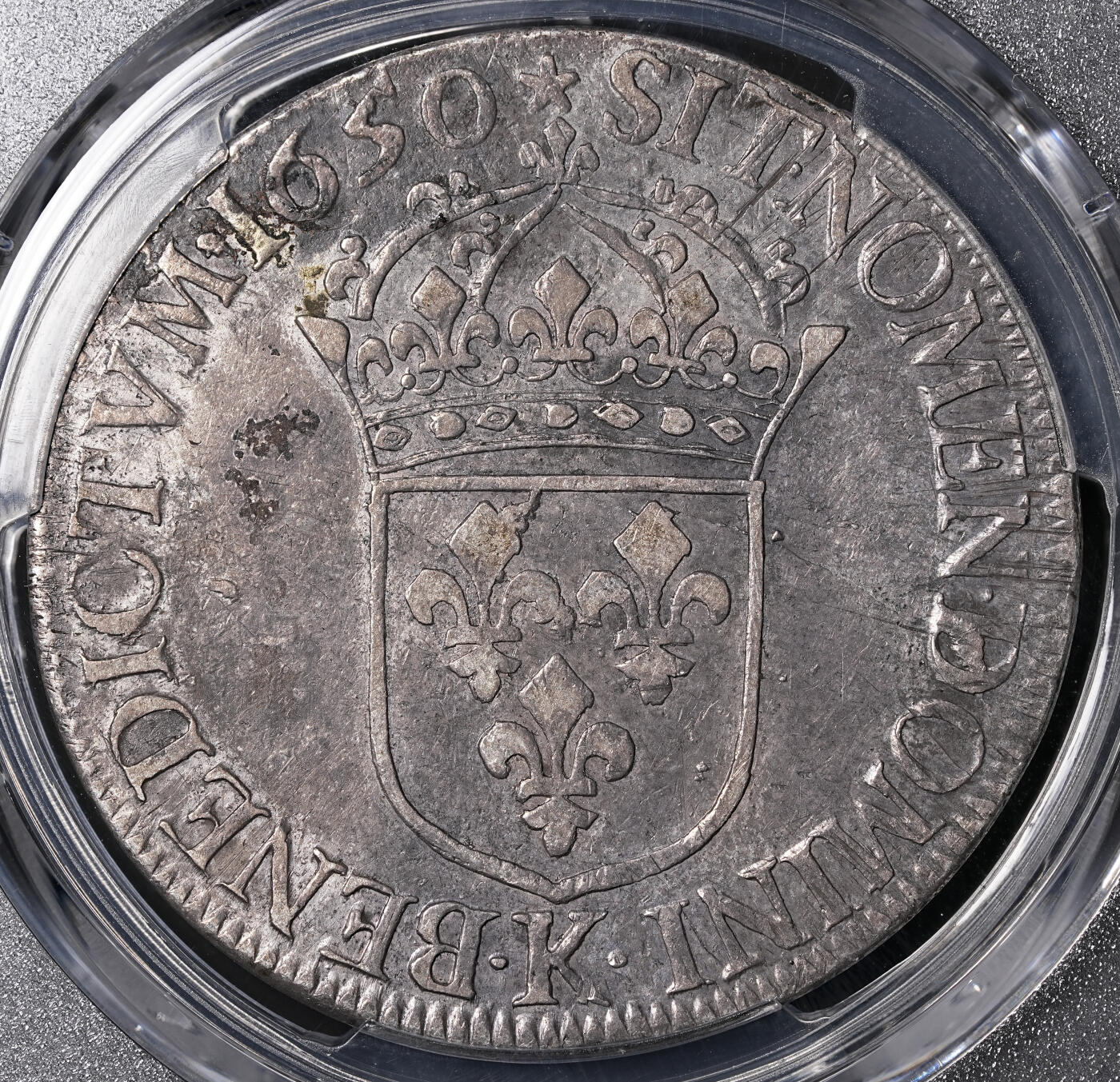 修遠堂世界钱币第四十六期 全场包邮 PCGS AUD 1650年法国1埃居大银币 路易十四少年头像 K厂铭 非常稀少的年份和厂铭