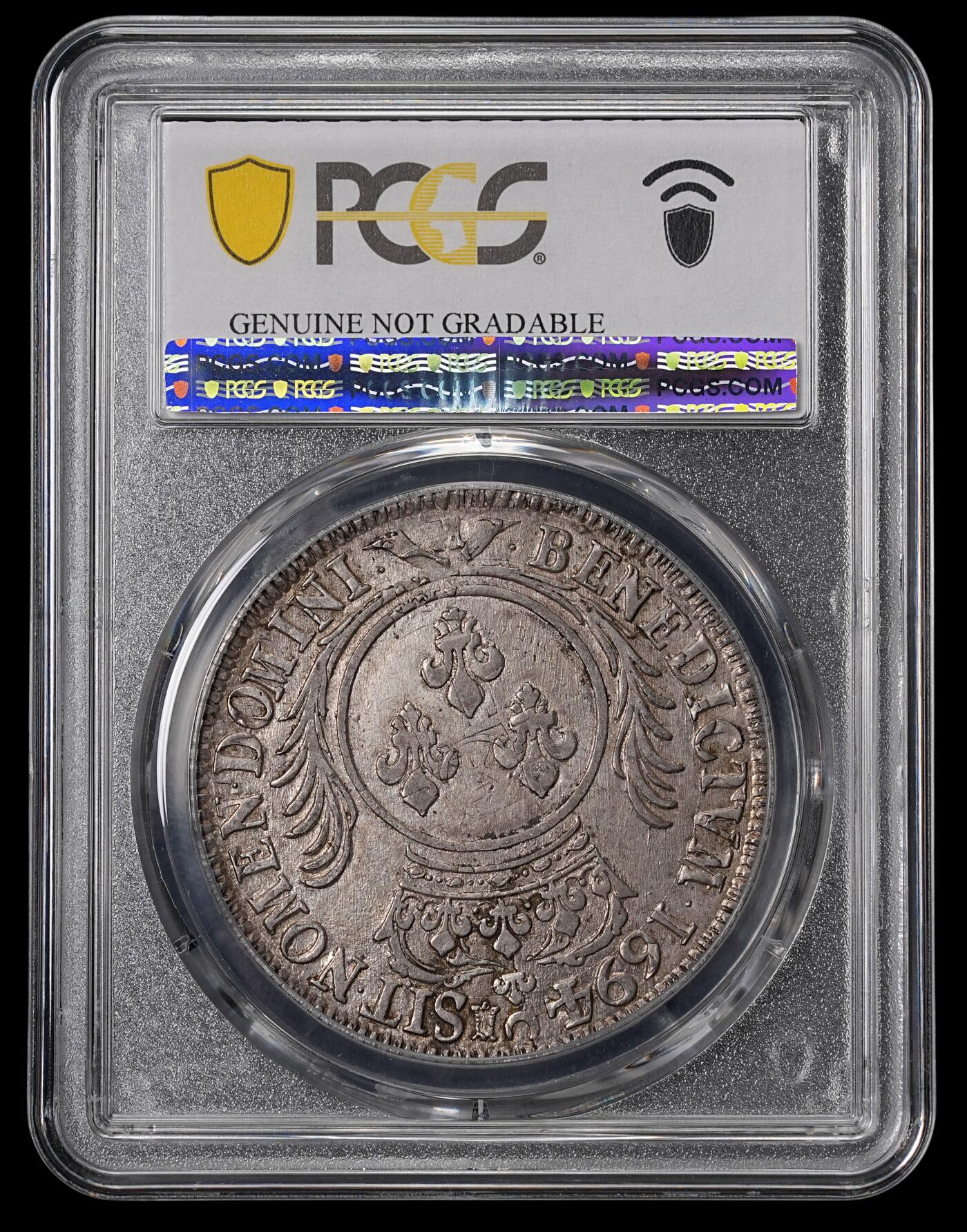 修遠堂世界钱币第四十六期 全场包邮 PCGS XFD 1694年法国1埃居大银币 路易十四头像 K厂铭