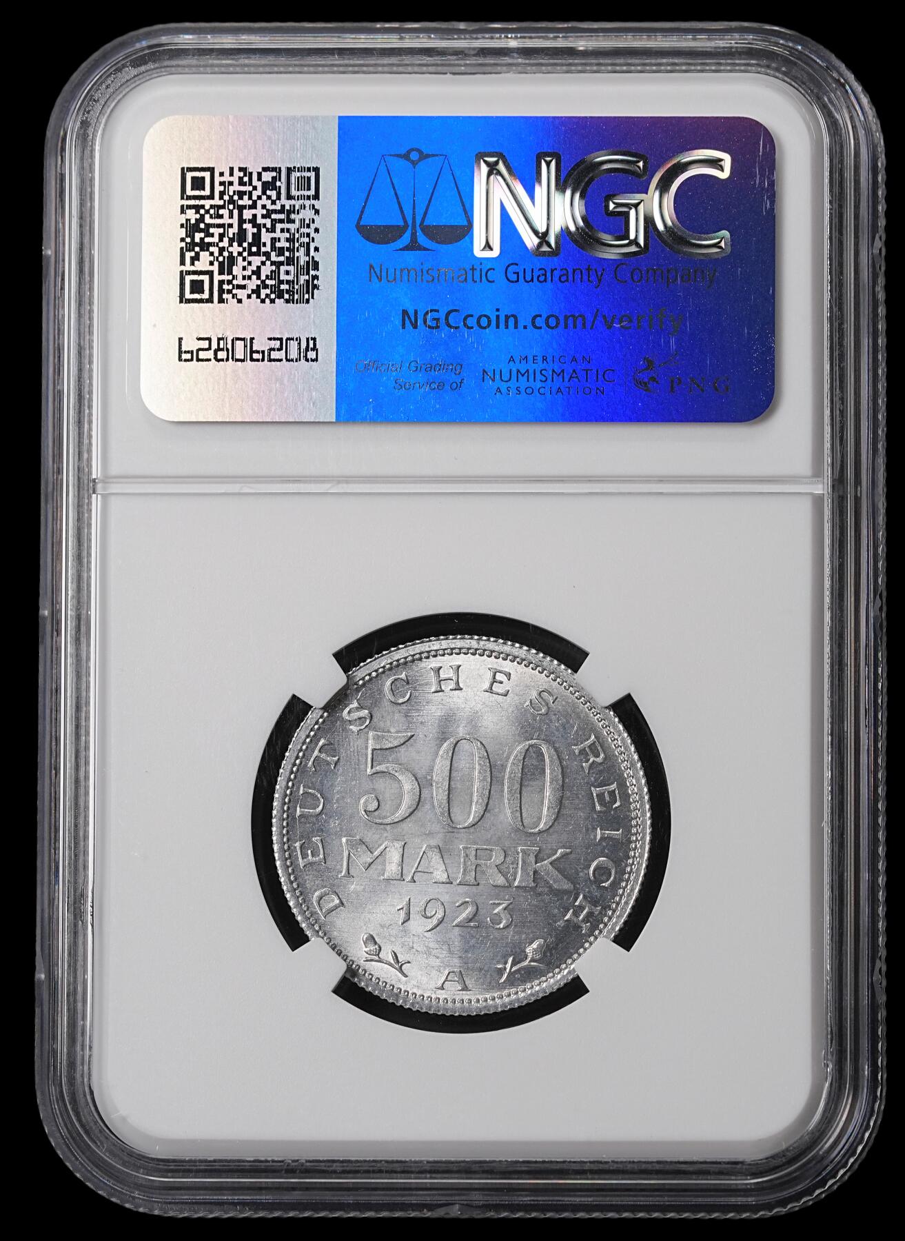 修遠堂世界钱币第四十六期 全场包邮 NGC MS65 1923年魏玛政府500马克