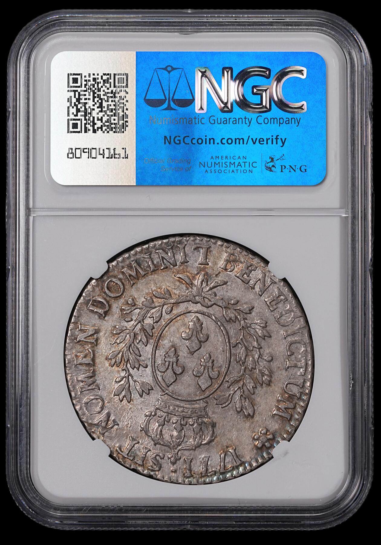 修遠堂世界钱币第四十六期 全场包邮 PCGS AU53 1771年法国1埃居大银币 路易十五头像 L厂铭