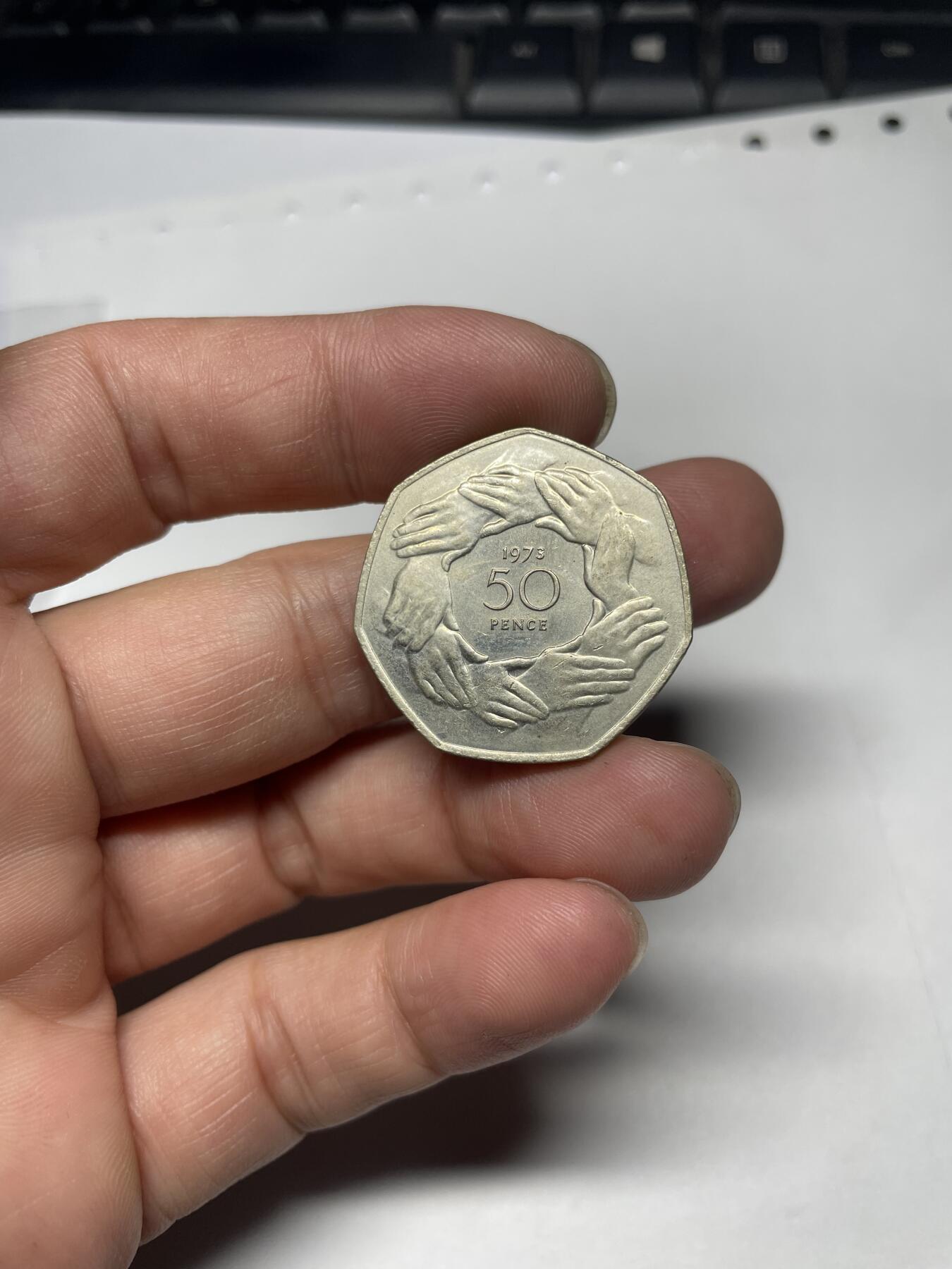 每日一拍，2024年集古藏今外币拍卖第十七期-第5场—（总第165拍），可以寄存60天，满160元包邮。 1973年英国50便士