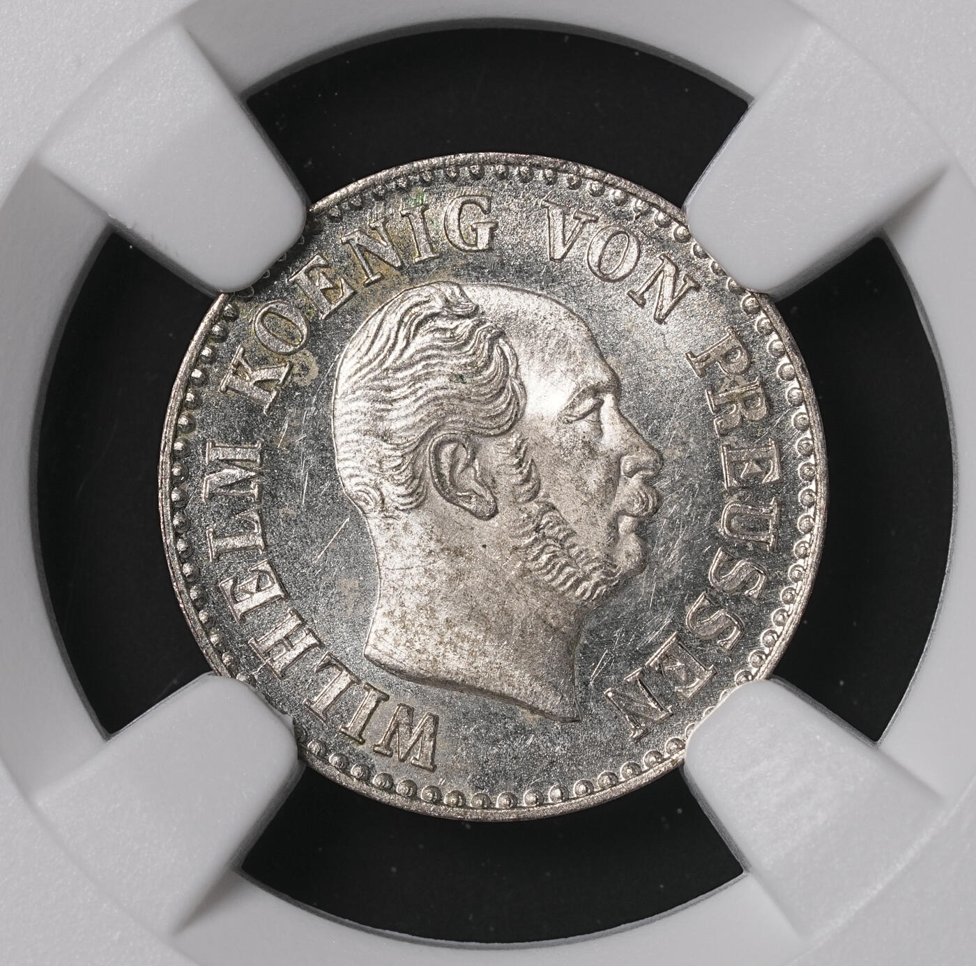修遠堂世界钱币第四十六期 全场包邮 NGC MS64 1862年普鲁士1/2格罗申银币