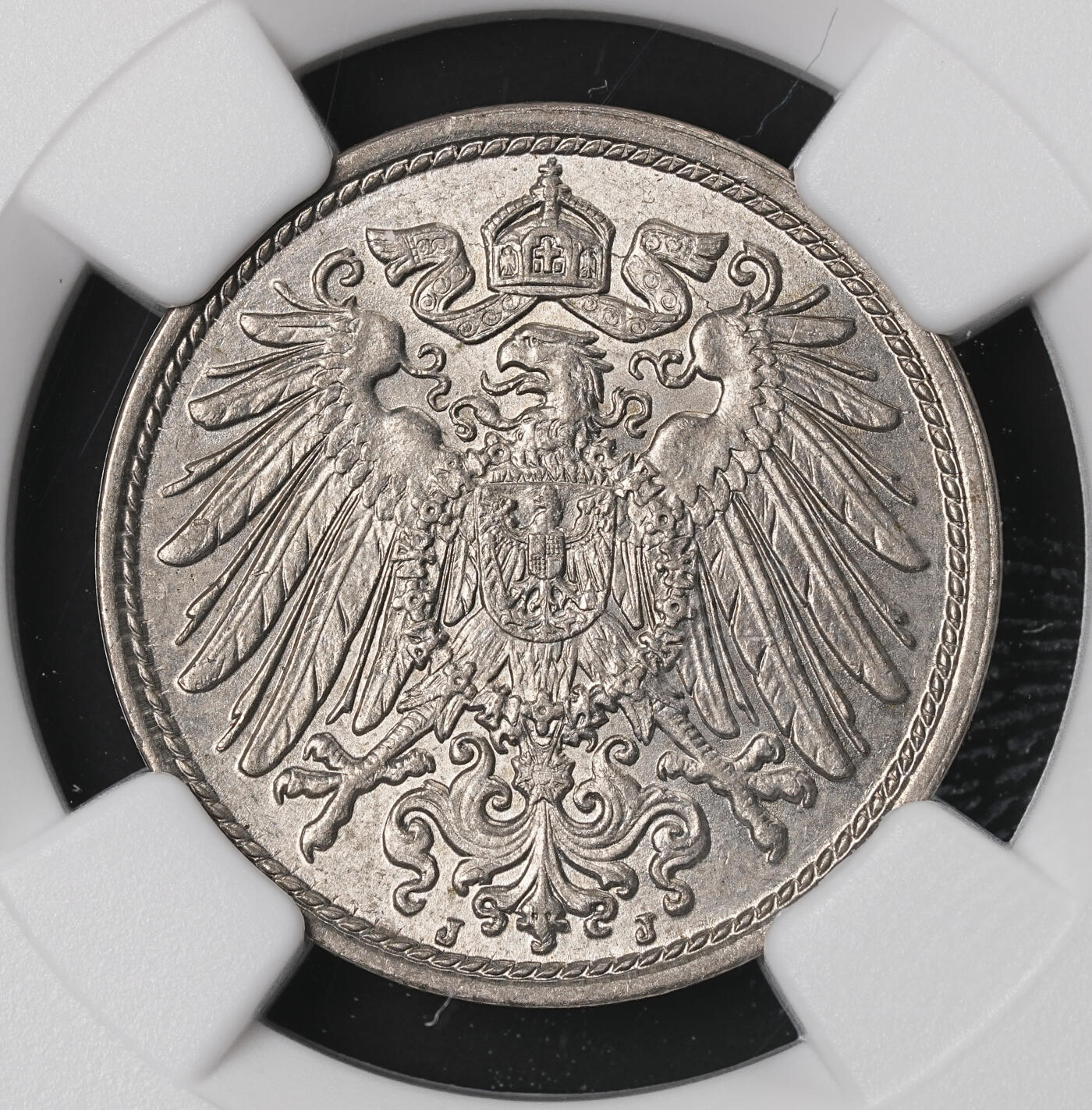 修遠堂世界钱币第四十六期 全场包邮 NGC MS63 1915年德国10芬尼 J厂铭
