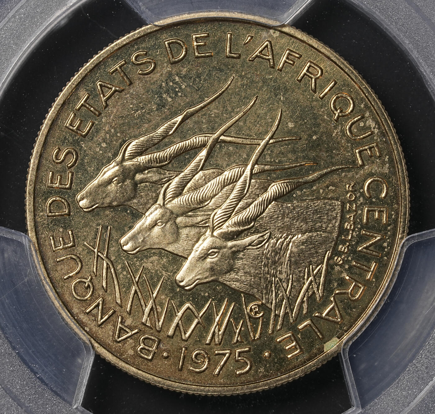 修遠堂世界钱币第四十六期 全场包邮 PCGS SP64 1975年赤道非洲25法郎样币 ESSAI