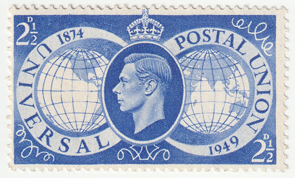洪涛臻品批发群 精选邮票限时拍卖第七百八十八期  英国1949万国邮联75周年 新票原胶有贴
