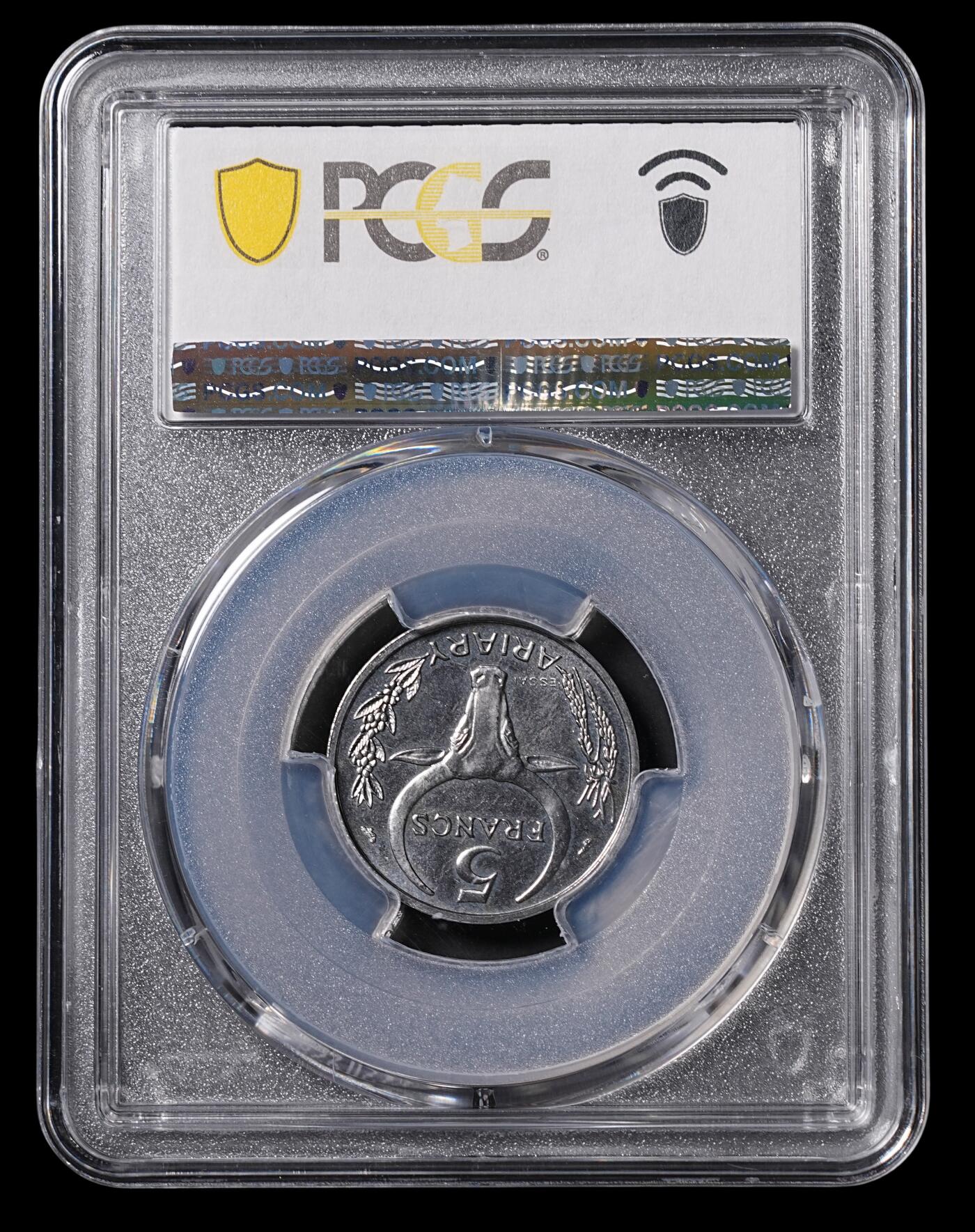 修遠堂世界钱币第四十六期 全场包邮 PCGS SP65 1966年马达加斯加5法郎样币 ESSAI