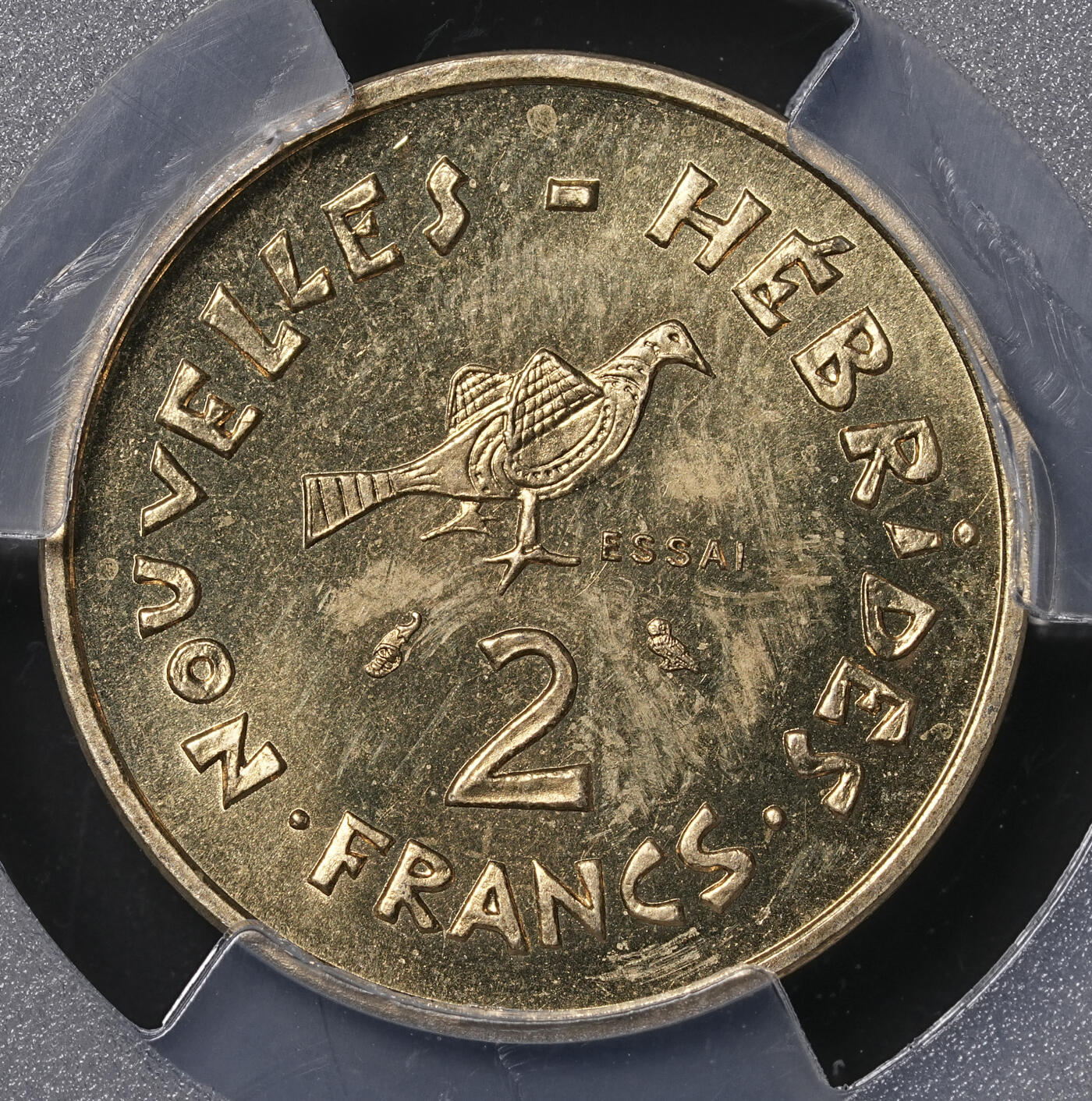 修遠堂世界钱币第四十六期 全场包邮 PCGS SP65 1970年新赫布里底群岛2法郎样币 ESSAI