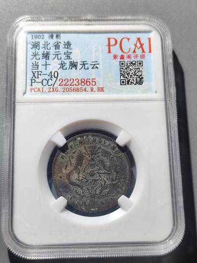 PCAI钱币3-42中国纪念小专场 - 湖北省造十文 龙胸无云
