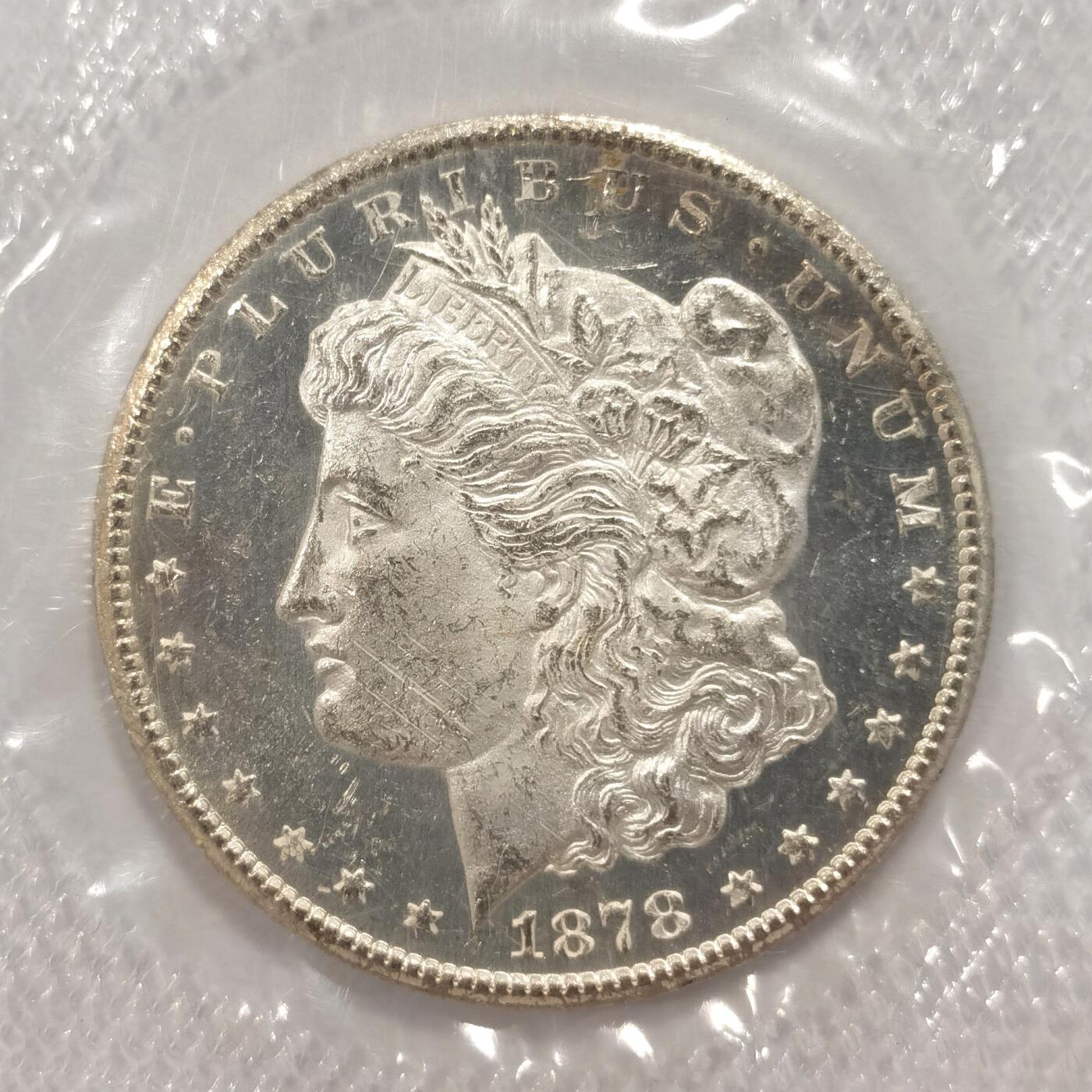 博洋堂世界钱币拍卖第098期（全场包邮） NGC MS62PL GSA SOFT PACK 1878CC首年卡森厂摩根，此GSA窖藏包装麦稀奇首见，1878CC也很少见