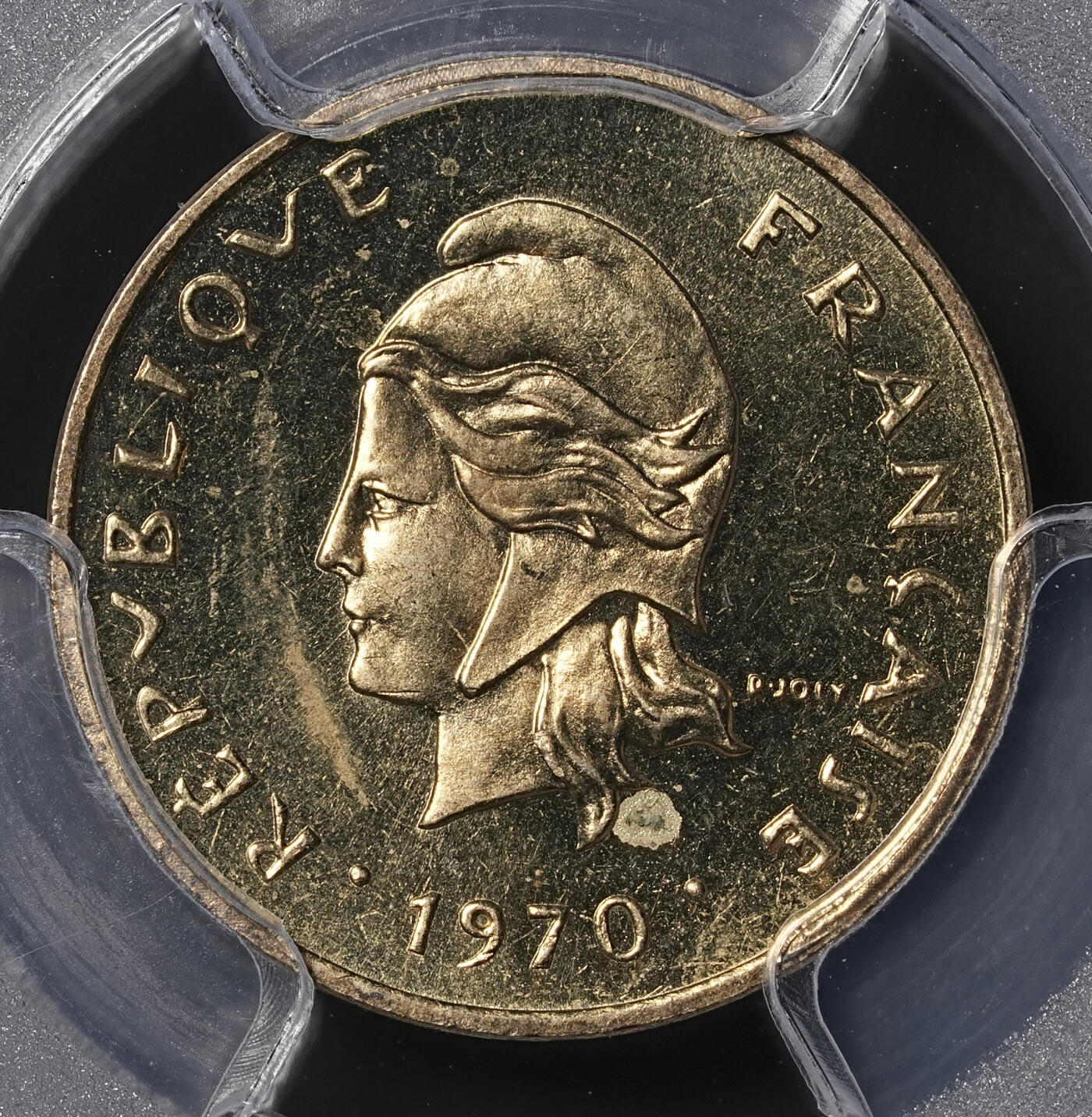 修遠堂世界钱币第四十六期 全场包邮 PCGS SP64 1970年新赫布里底群岛1法郎样币 ESSAI