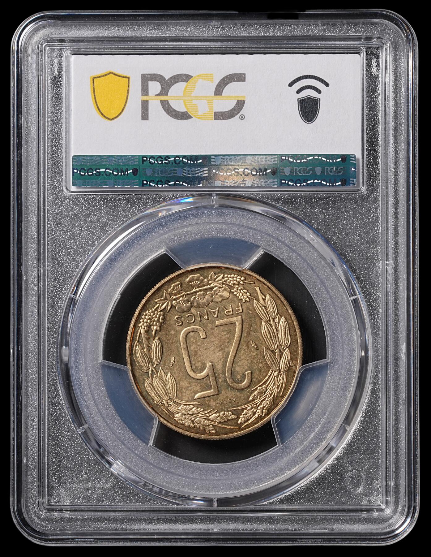 修遠堂世界钱币第四十六期 全场包邮 PCGS SP64 1975年赤道非洲25法郎样币 ESSAI