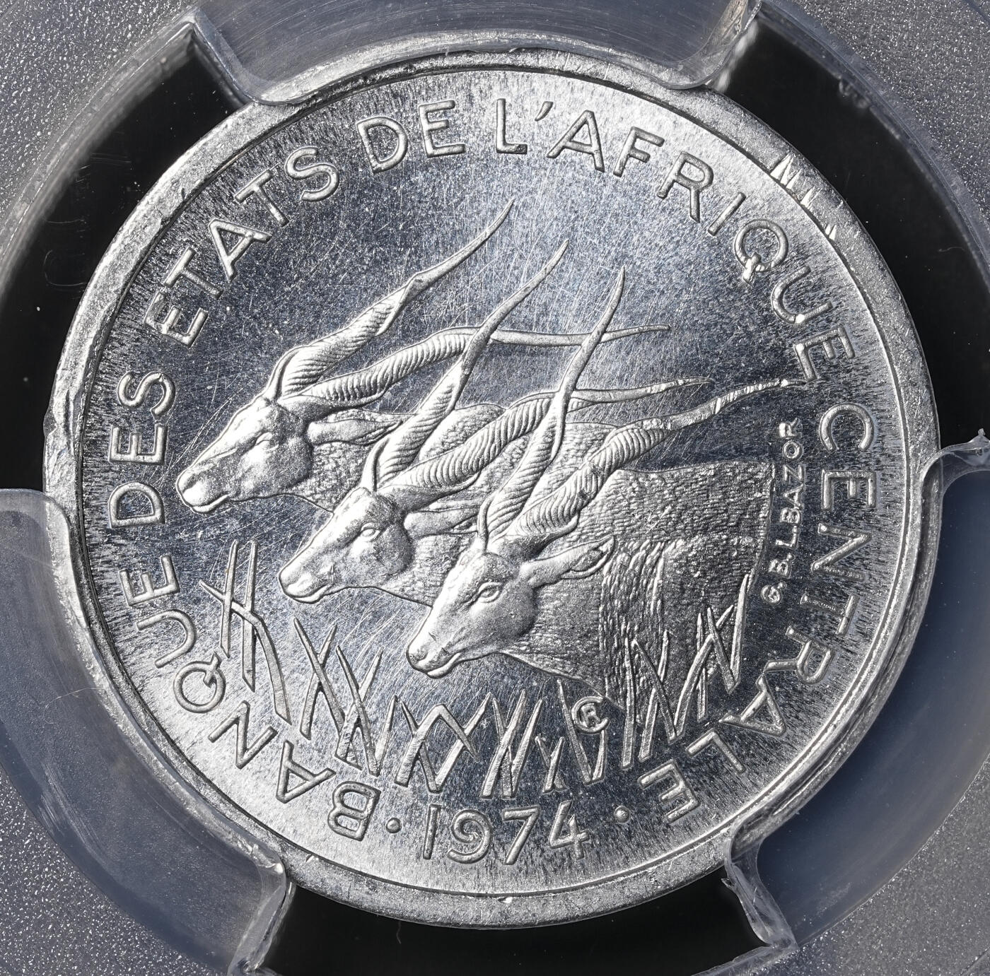 修遠堂世界钱币第四十六期 全场包邮 PCGS SP64 1974年赤道非洲1法郎样币 ESSAI