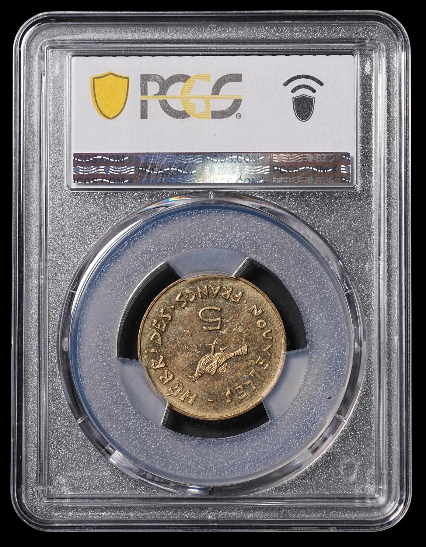 修遠堂世界钱币第四十六期 全场包邮 PCGS SP64 1970年新赫布里底群岛5法郎样币 ESSAI