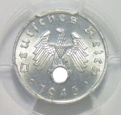 PCGS MS64 德国第三帝国1943年F版1芬尼 难得开卷原光