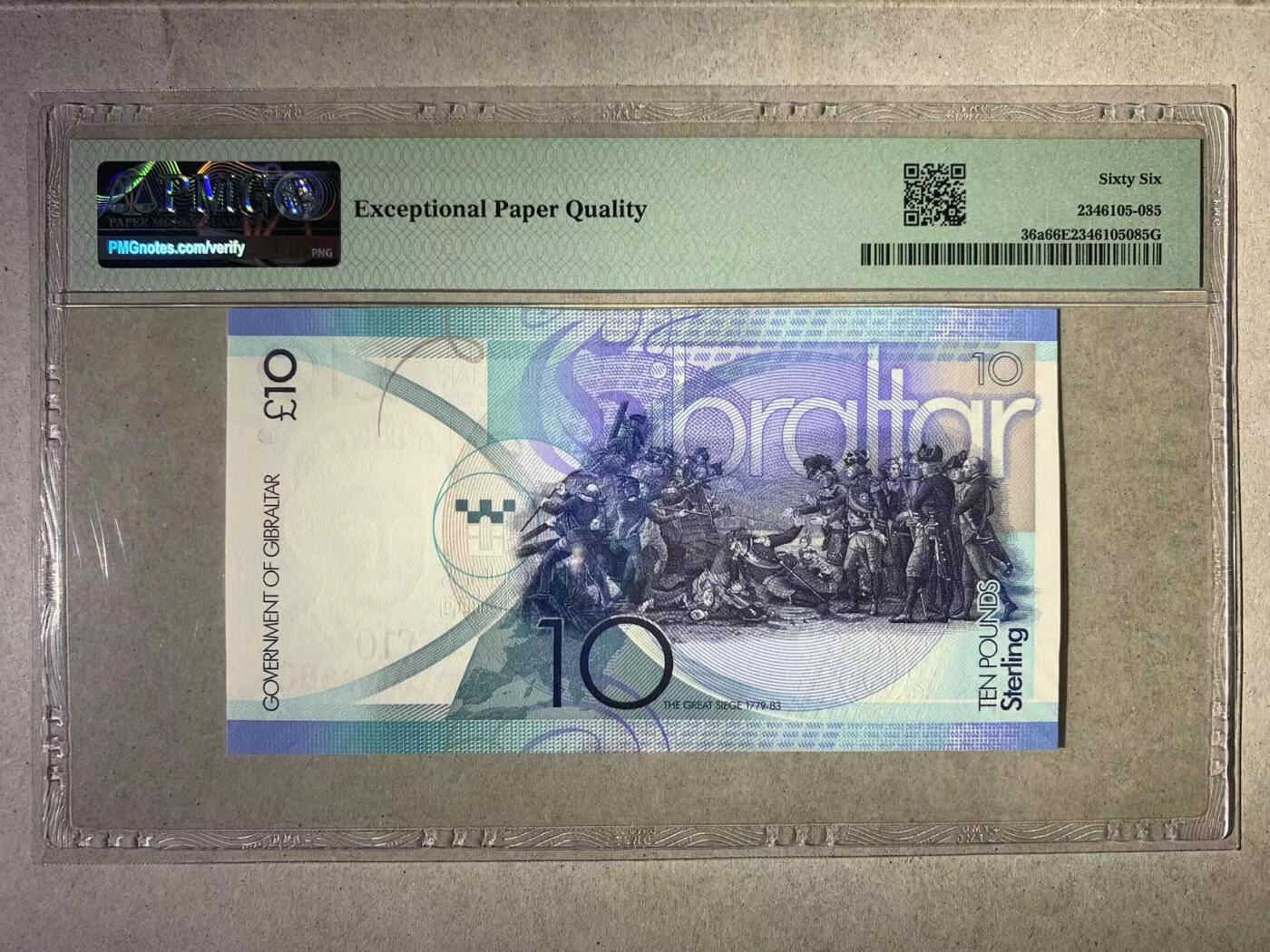 【礼羽收藏】🌏世界钱币拍卖第110期 【AA006880】全新UNC 2010年直布罗陀10镑 AAA冠 无3457尾6880 少见 千位号 倒置号 圆圆倒置号