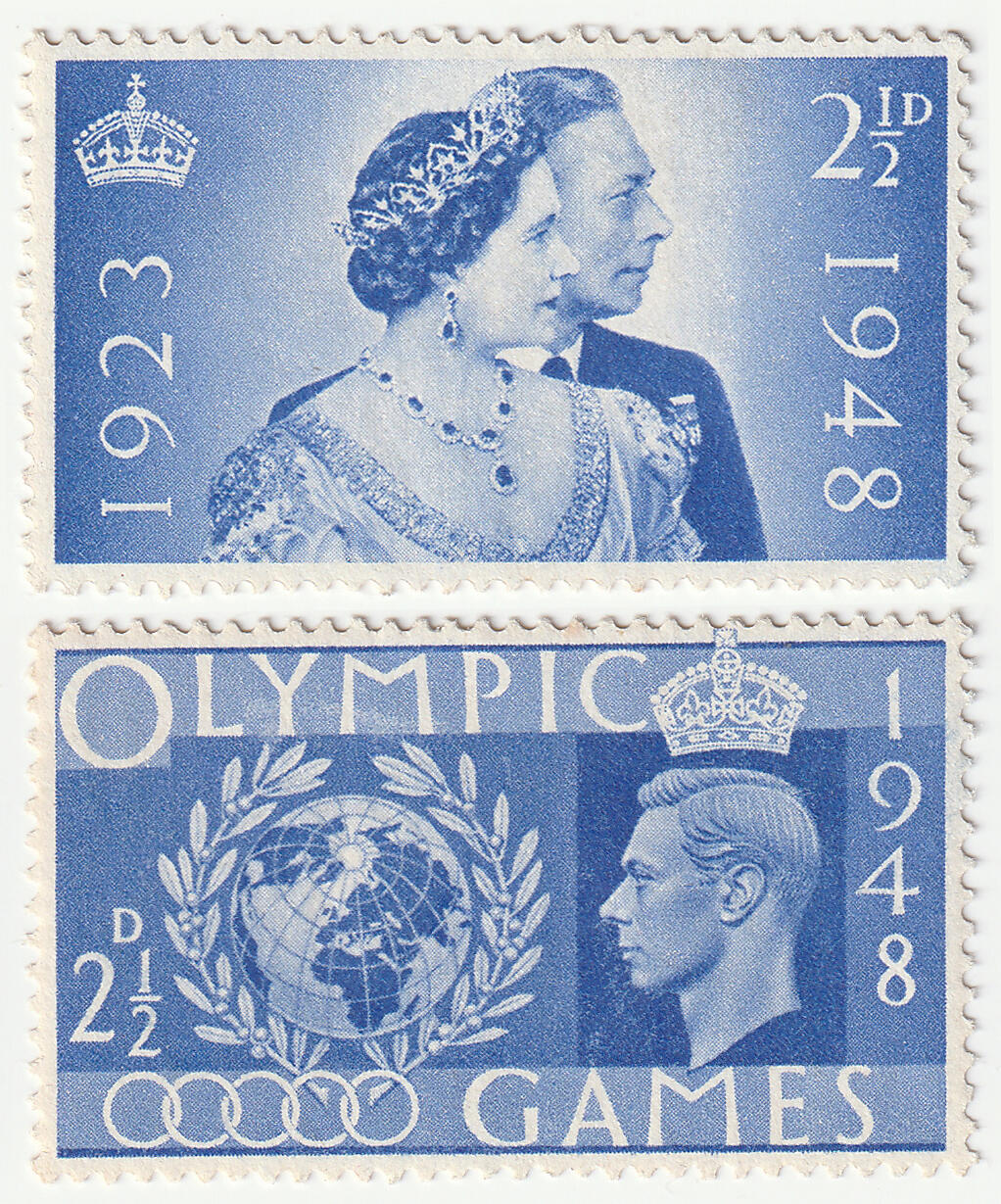洪涛臻品批发群 精选邮票限时拍卖第七百八十八期  英国1948年乔治六世与1948年伦敦奥运会邮票 新票原胶有贴