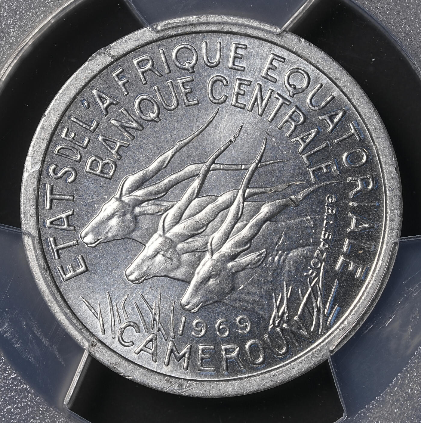 修遠堂世界钱币第四十六期 全场包邮 PCGS SP65 1969年赤道非洲1法郎样币 ESSAI