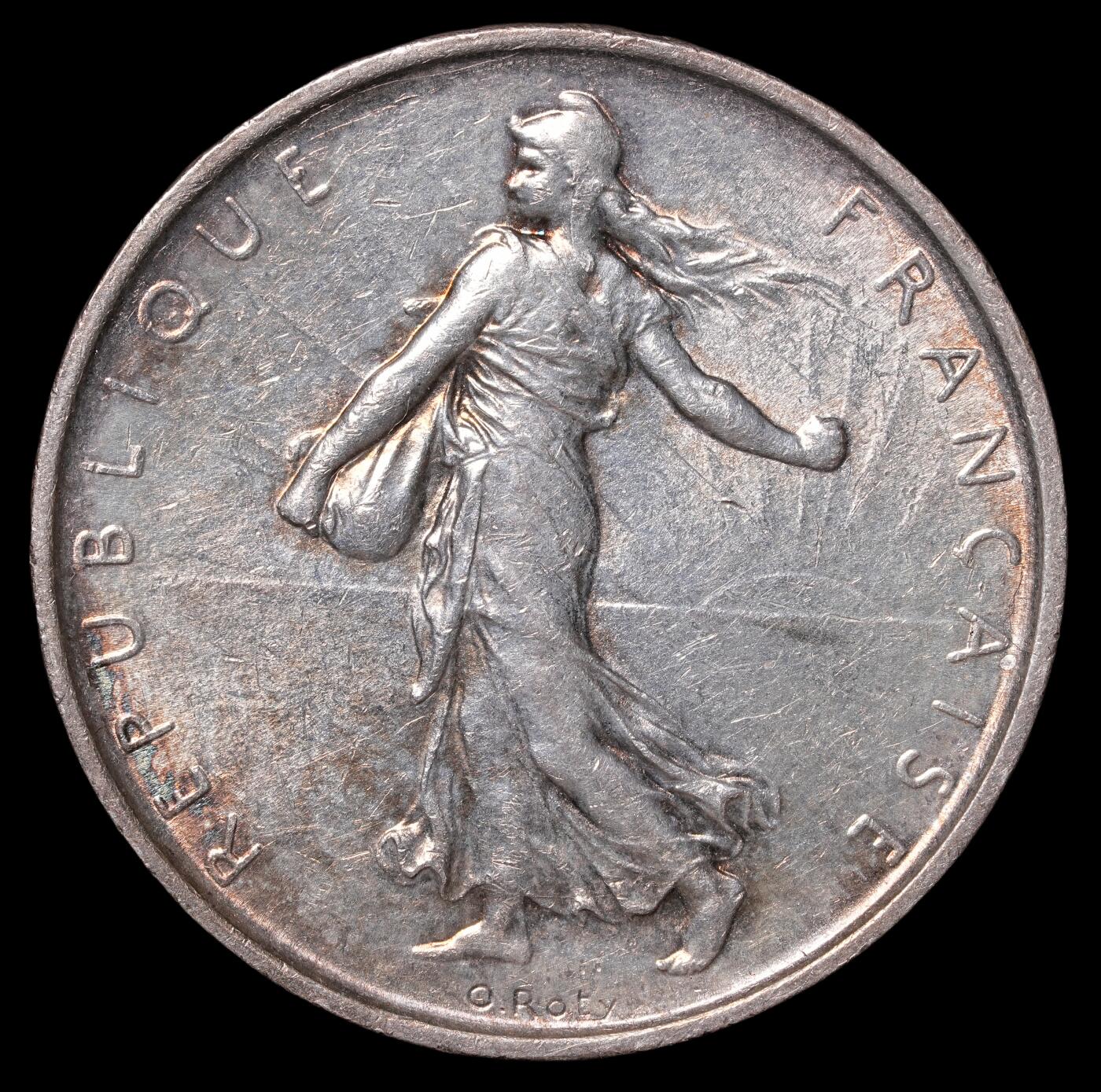 修遠堂世界钱币第四十六期 全场包邮 1964年法国播种5法郎银币 12g，含银83.5%