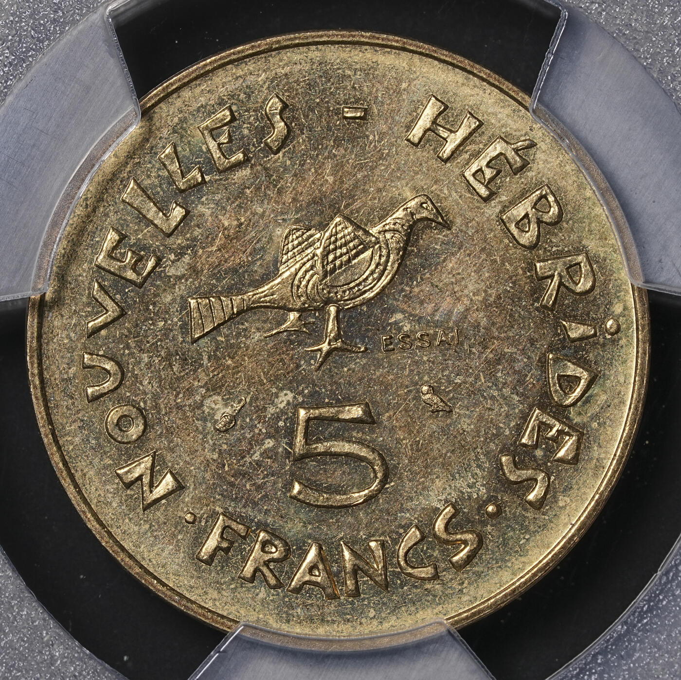 修遠堂世界钱币第四十六期 全场包邮 PCGS SP64 1970年新赫布里底群岛5法郎样币 ESSAI