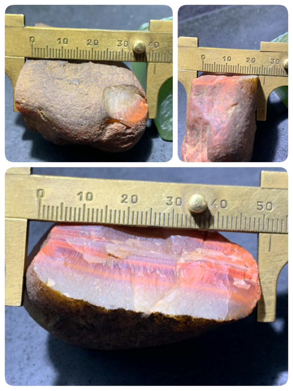 精美原皮冻料千层纹开窗料南红玛瑙原石一颗