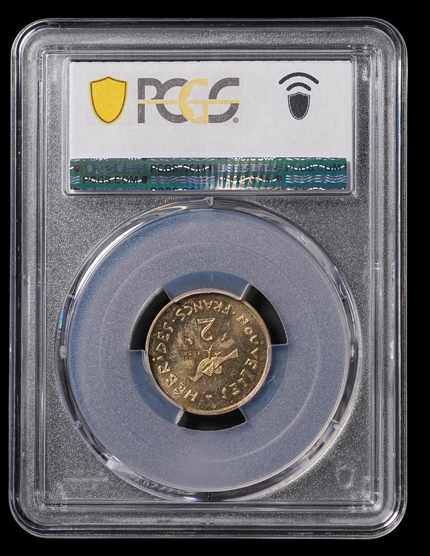 修遠堂世界钱币第四十六期 全场包邮 PCGS SP65 1970年新赫布里底群岛2法郎样币 ESSAI