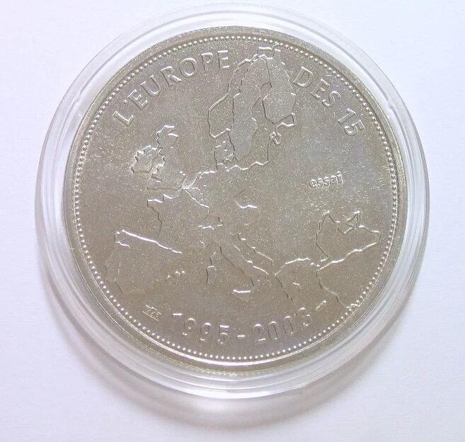 法国2003年币中币 欧元定名8周年高浮雕精制大铜章 40MM